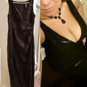 Black Sequin Formal Full Length Dress